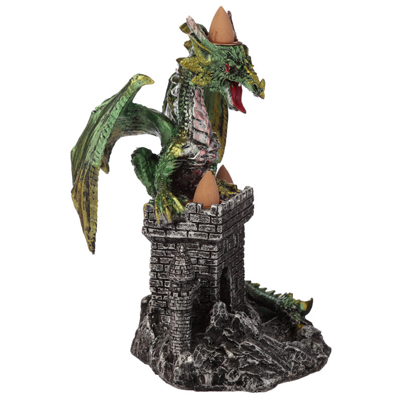 Backflow Incense Burner - Dragons Castle (Green or Purple)