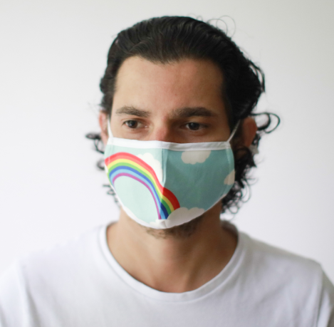 Rainbow Sky Reusable Face Mask including 1 PM2.5 Filter (Large - Adult)