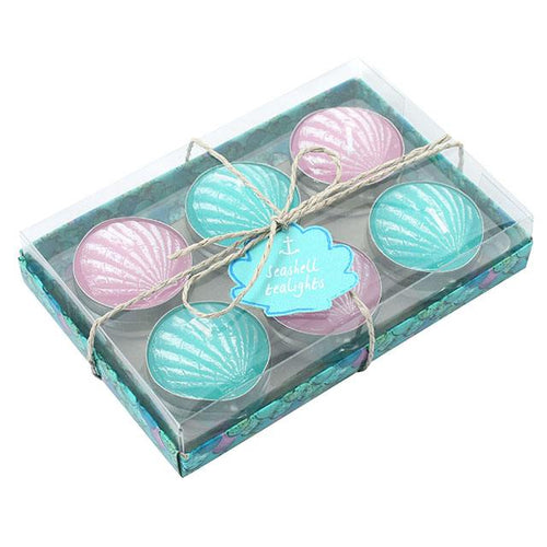 Set of 6 Mermaid Shell Tealight Candles