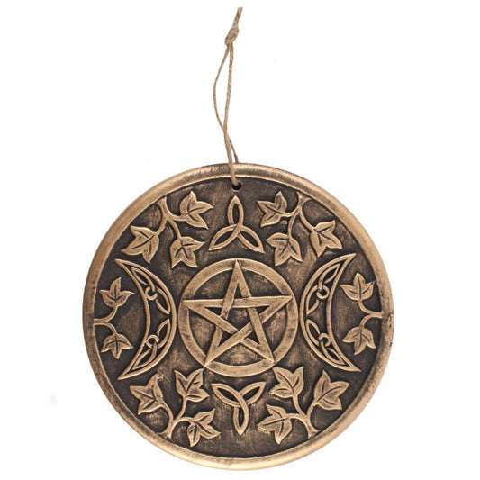 Bronze Terracotta Triple Moon Wall Plaque