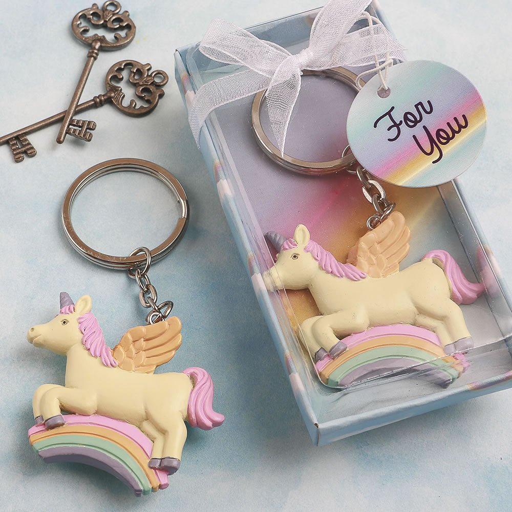 Delightful Unicorn and Rainbow Keyring