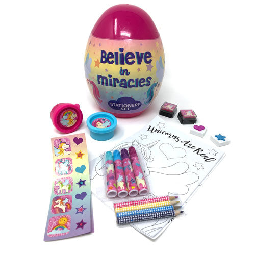 Magical Unicorn Stationary Inside Plastic Egg Container