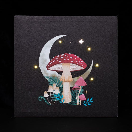 Forest Mushroom Light Up Canvas Plaque (30cm x 30cm)