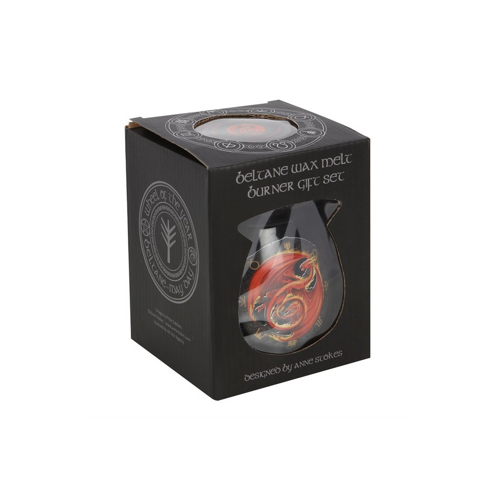 'Beltane' (Dragon) Wax Melt Burner Gift Set by Anne Stokes