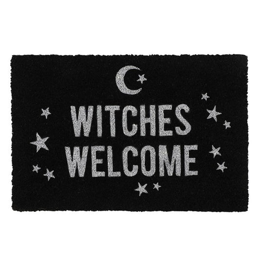 Black 'Witches Welcome' Doormat