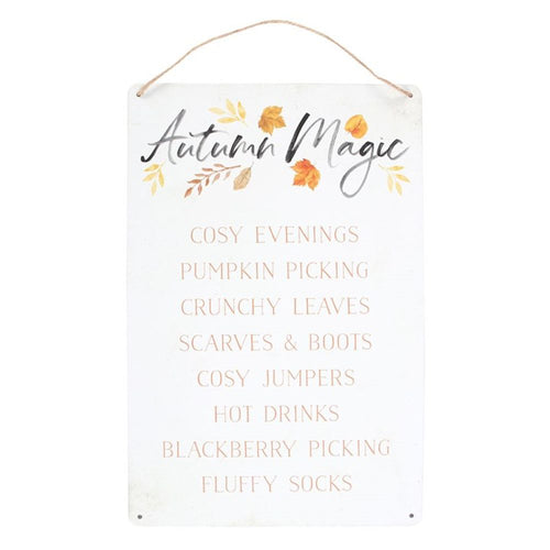 'Autumn Magic' Metal Hanging Sign