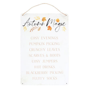 'Autumn Magic' Metal Hanging Sign