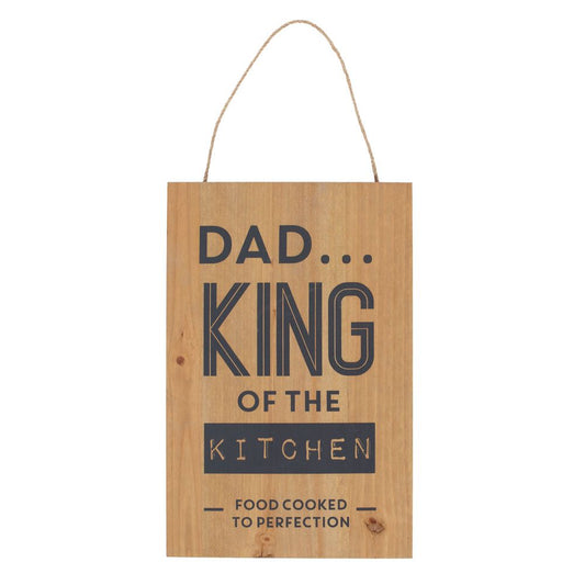 30cm Wooden 'King of the Kitchen' Hanging Sign