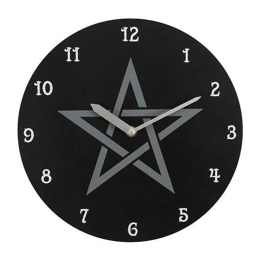 28cm Pentagram Wooden Wall Clock