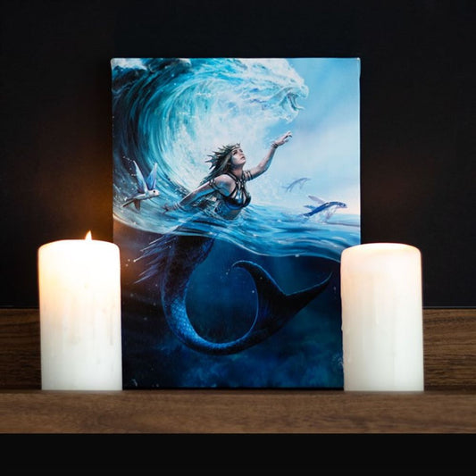 19x25cm Water Element Sorceress (Mermaid) Canvas Plaque by Anne Stokes