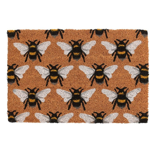 Natural Bee Print Doormat - UK Only