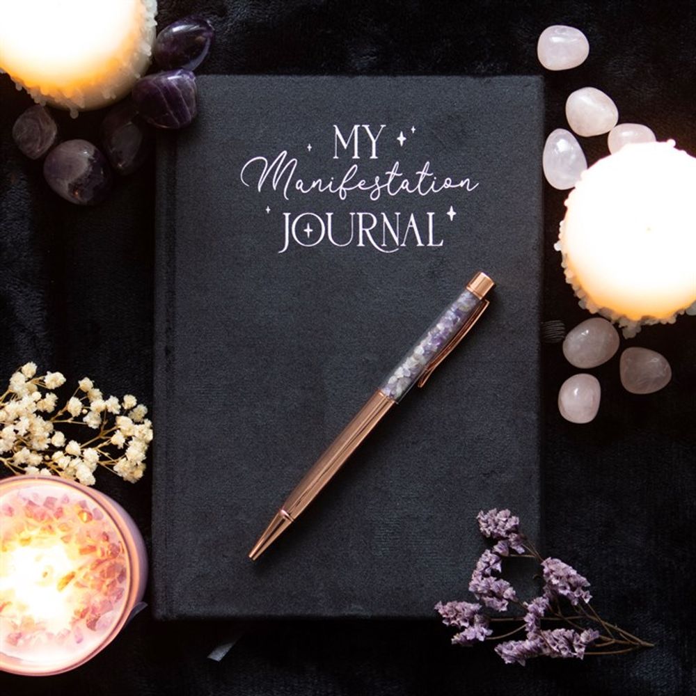 Manifestation Journal (A5) with Amethyst Pen