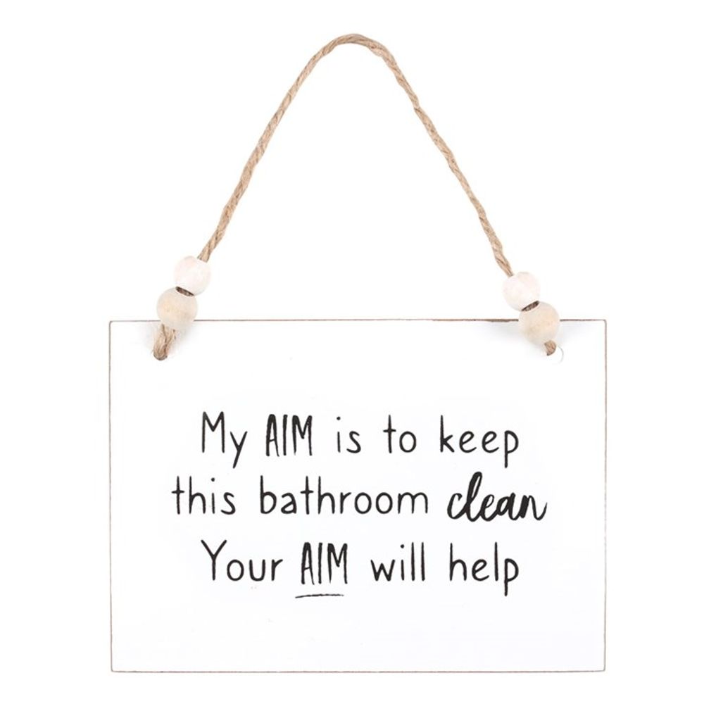 'My Aim...Your Aim' Fun Bathroom Hanging Sign