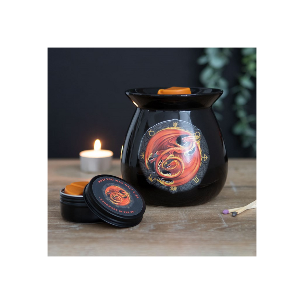 'Beltane' (Dragon) Wax Melt Burner Gift Set by Anne Stokes