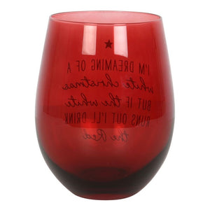 'Dreaming of a White Christmas' Stemless Glass