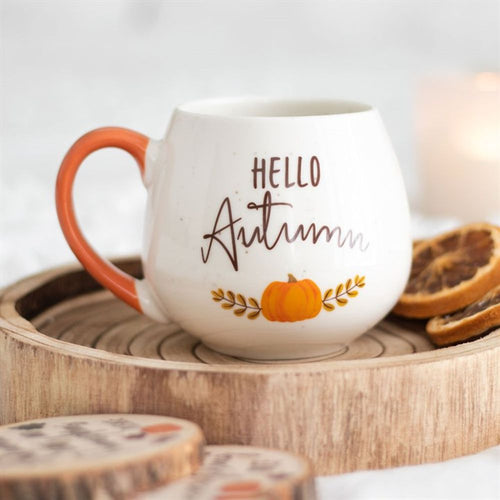 'Hello Autumn' Rounded Mug