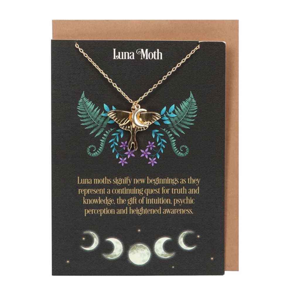 Luna Moth Necklace with Matching Card