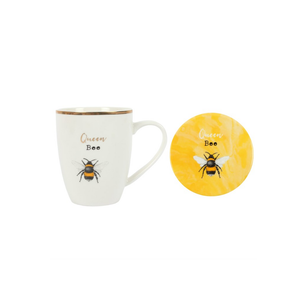 Queen Bee Ceramic Mug and Coaster Gift Set