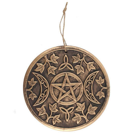 Bronze Terracotta Triple Moon Wall Plaque - Don't List as have in stock
