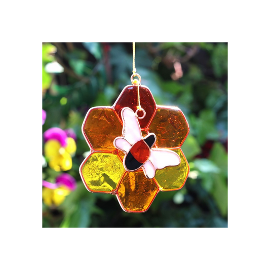 Bee and Honeycomb Suncatcher