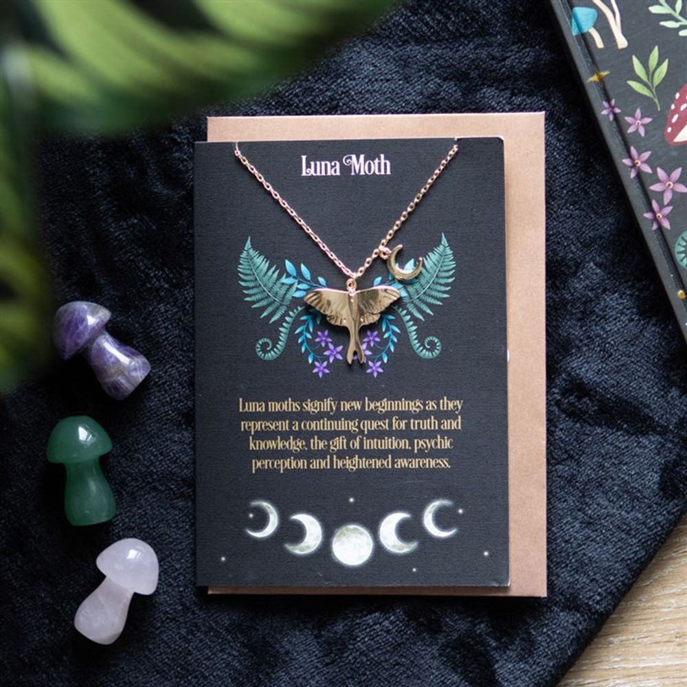 Luna Moth Necklace with Matching Card