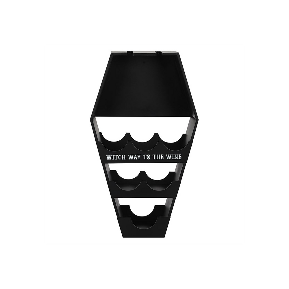 Coffin Shaped Wooden Wine Shelf - UK Only
