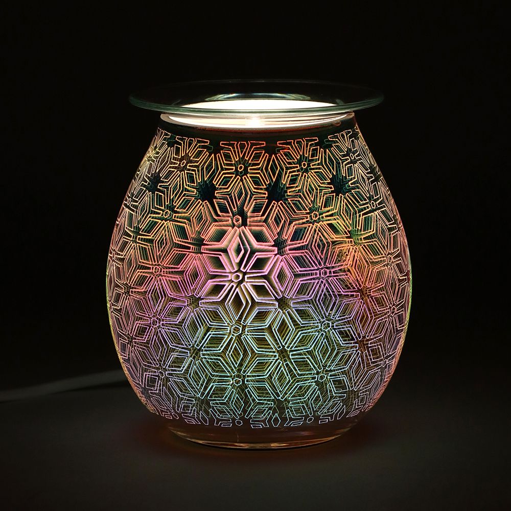 3D Geometric Flower Light Up Electric Oil/Wax Melt Burner