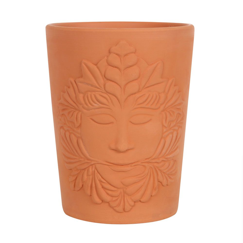 16cm Green Goddess (Green Man) Terracotta Plant Pot