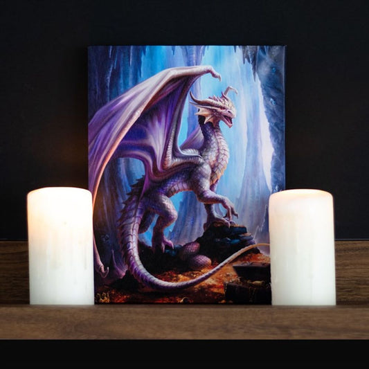 19x25cm Treasure Trove (Dragon) Canvas Plaque by Anne Stokes