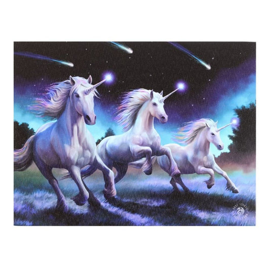 25x19cm Shooting Stars (Unicorn) Canvas Plaque by Anne Stokes