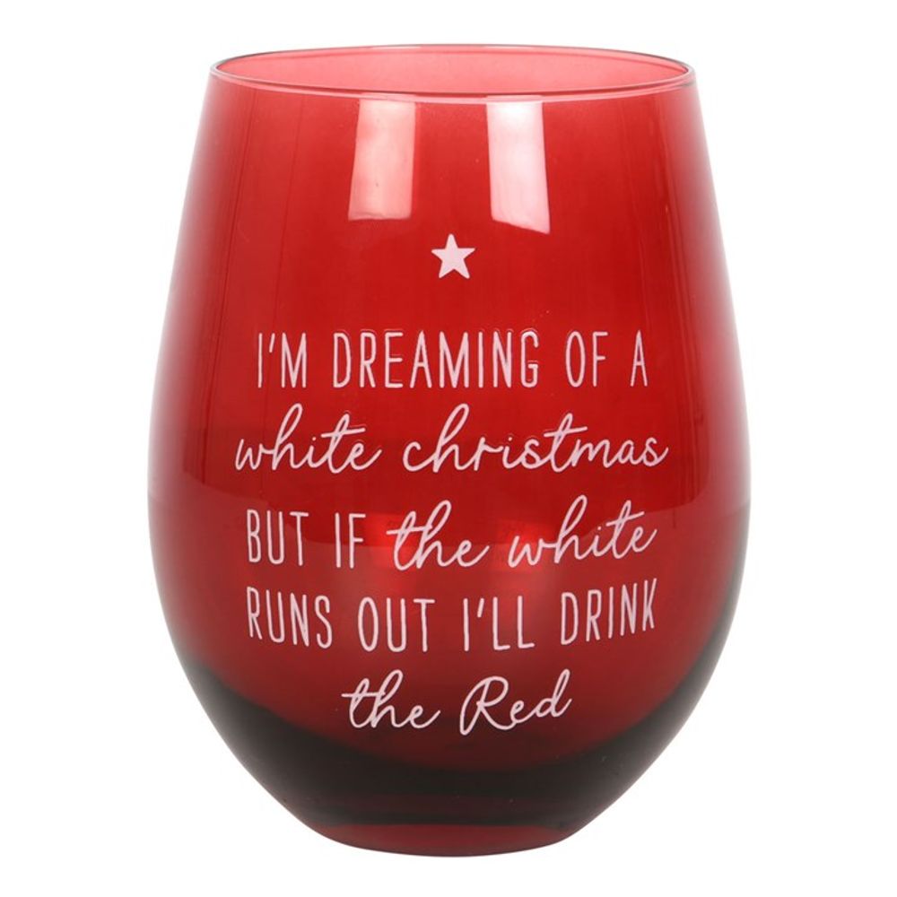 'Dreaming of a White Christmas' Stemless Glass