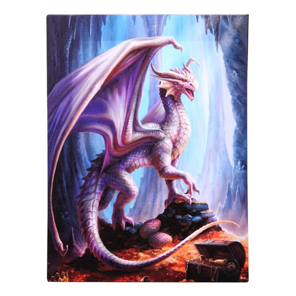 19x25cm Treasure Trove (Dragon) Canvas Plaque by Anne Stokes