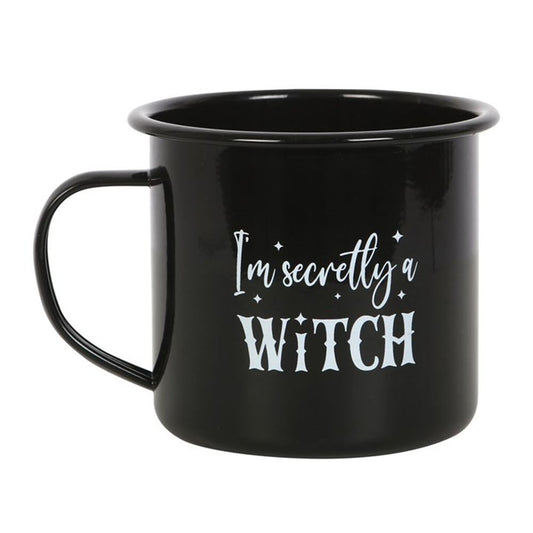 'I'm Secretly A Witch' Enamel Mug