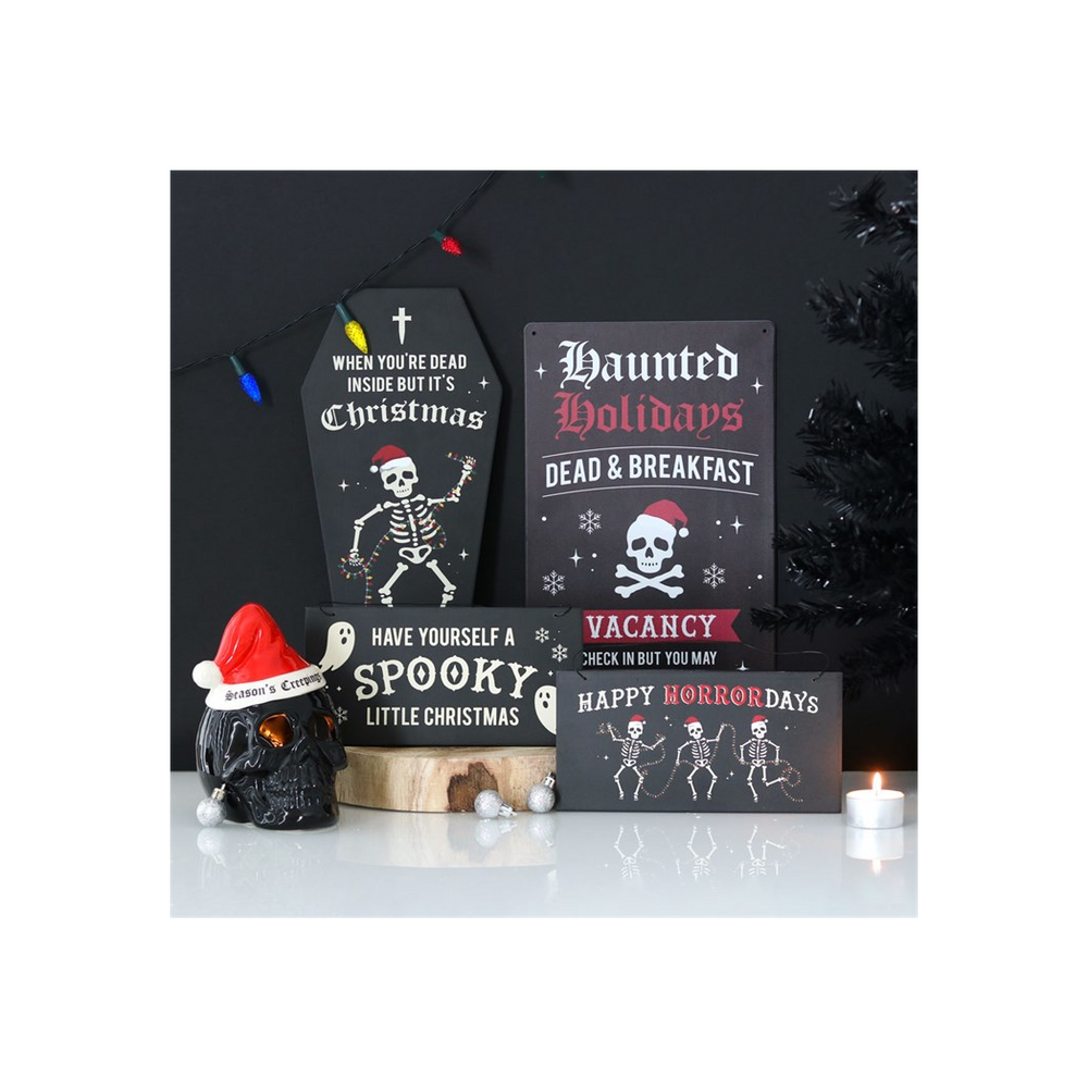 'Dead Inside' Wooden Coffin Plaque - Alternative Christmas Decoration