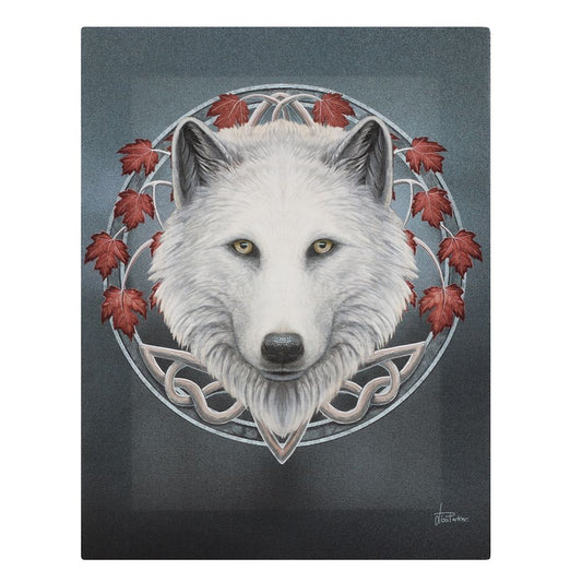 19x25cm Guardian of the Fall (Wolf) Canvas Plaque by Lisa Parker