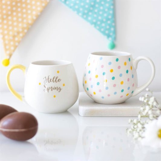 'Hello Spring' Rounded Mug