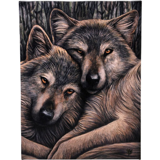 19x25cm Loyal Companions (Wolf) Canvas Plaque by Lisa Parker