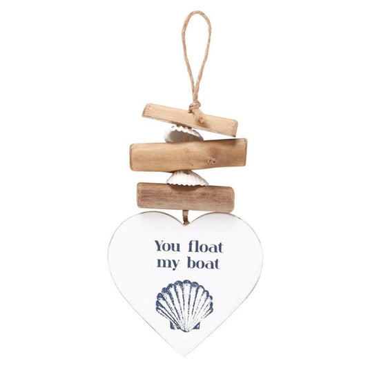 'You Float My Boat' Driftwood Heart Sign