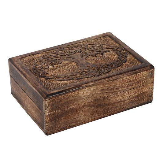 7x5in Wooden Tree of Life Box (Tarot Cards)