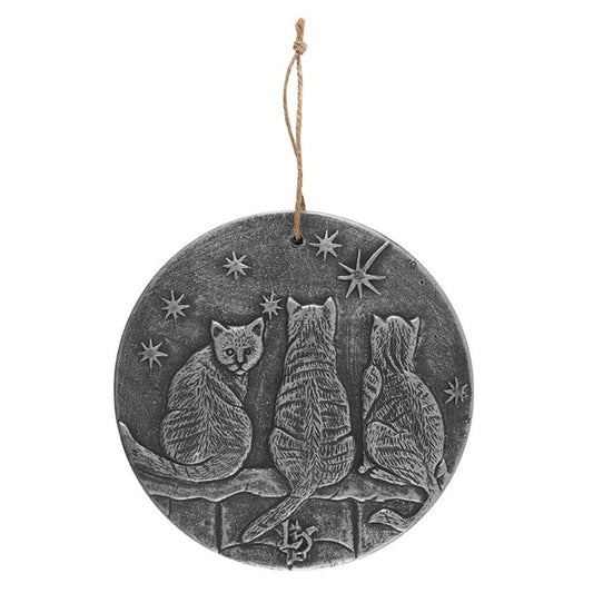 Silver 'Wish Upon A Star' (Cat) Terracotta Wall Plaque by Lisa Parker