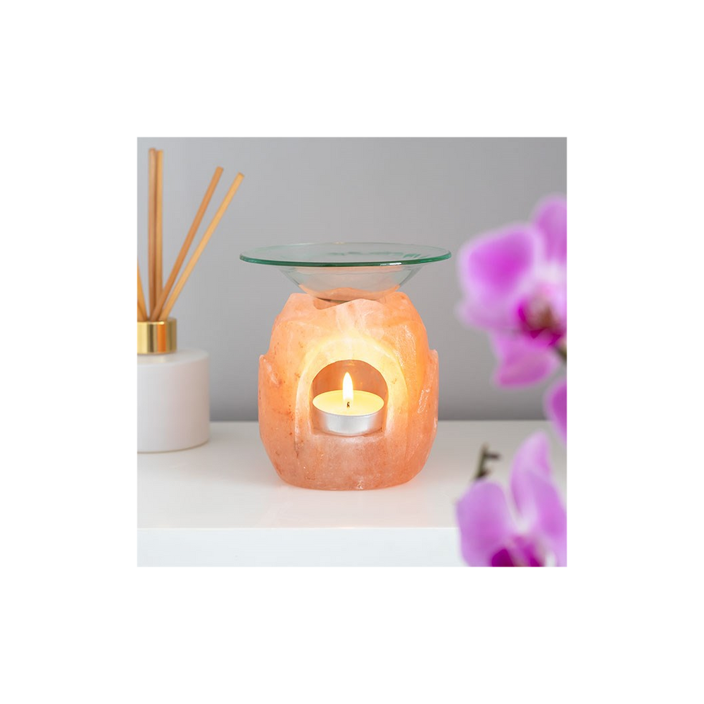 Lotus Flower Shaped Himalayan Salt Oil/Wax Melt Burner