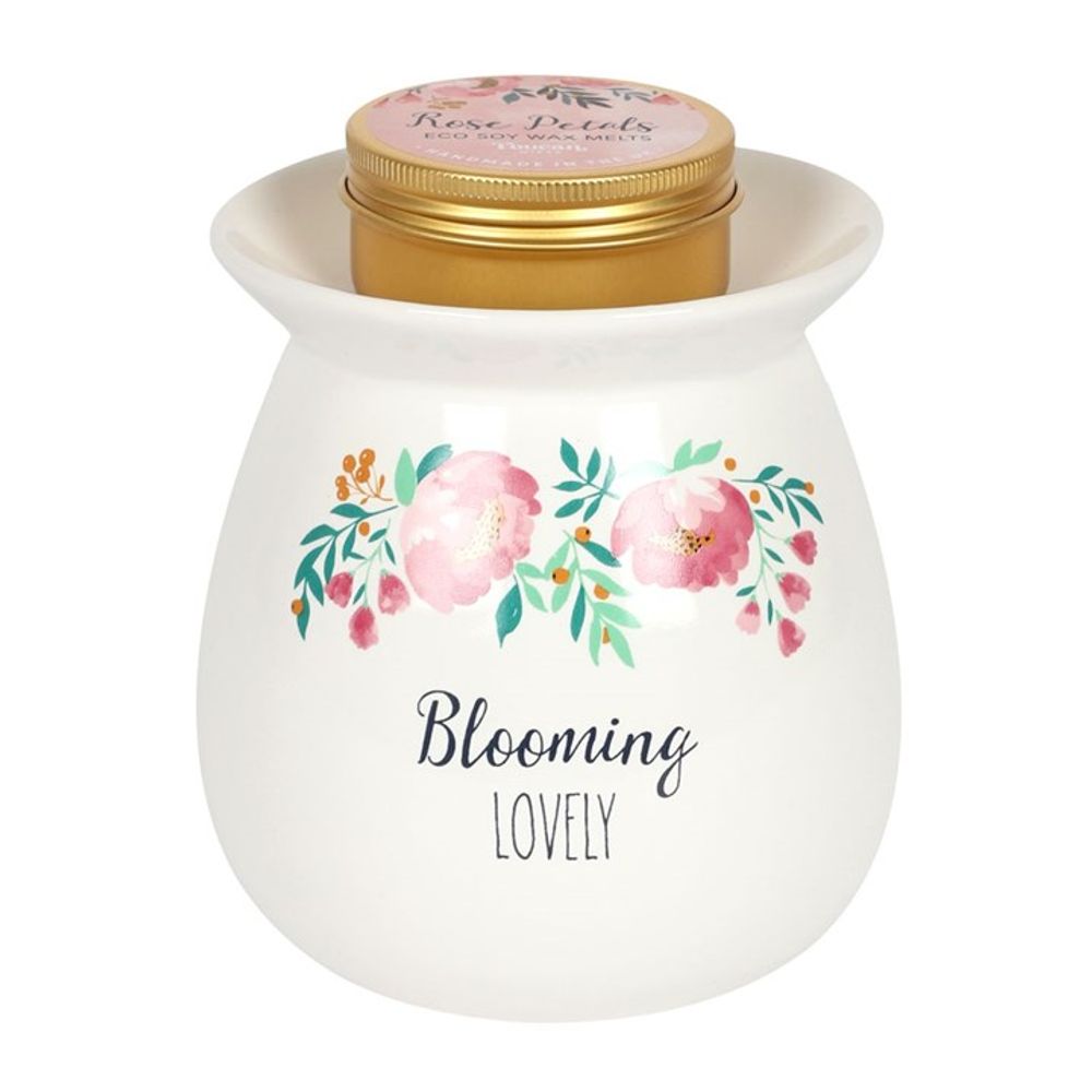 Large 'Blooming Lovely' Wax Melt Burner Gift Set