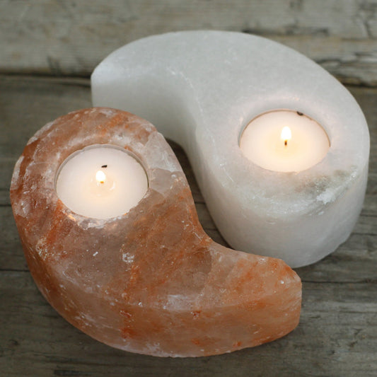 Himalayan Salt Ying Yang Polished Tealight Holder