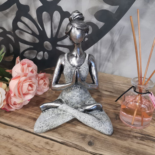 Silver/White Yoga Lady Ornament